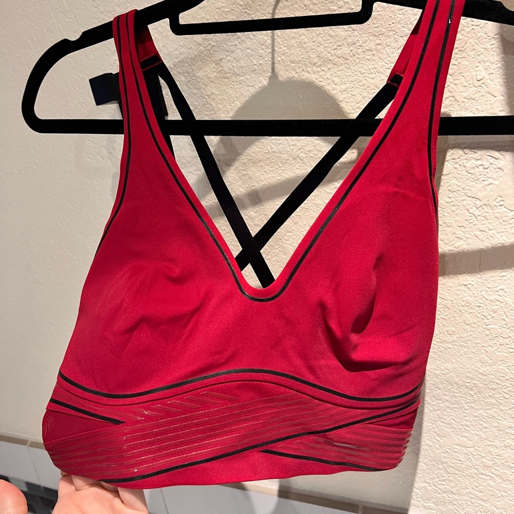 Victoria's Secret Red Sports Bra with Black Accents